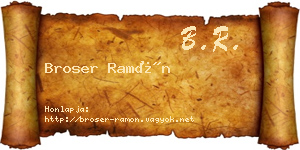Broser Ramón névjegykártya